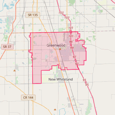 Map of Greenwood