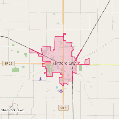 Map of Hartford City