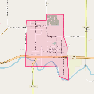 Map of Hillsboro