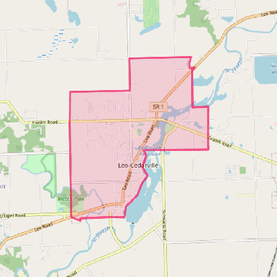 Map of Leo-Cedarville