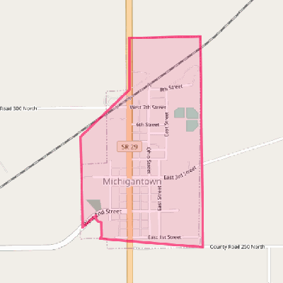 Map of Michigantown