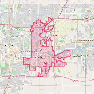 Map of Mishawaka