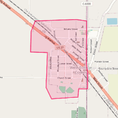 Map of West College Corner