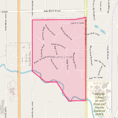 Map of Williams Creek