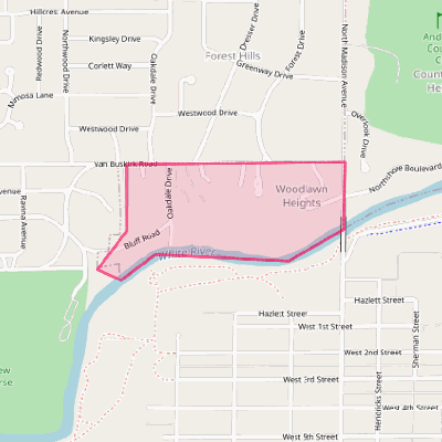 Map of Woodlawn Heights