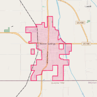 Map of Baxter Springs