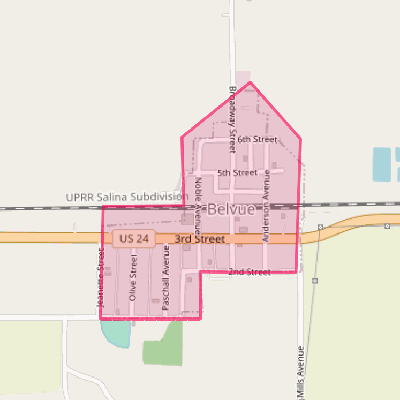 Map of Belvue