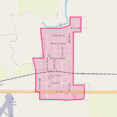 Map of Burdett