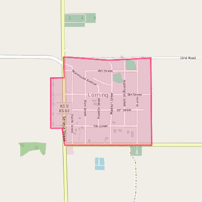 Map of Corning