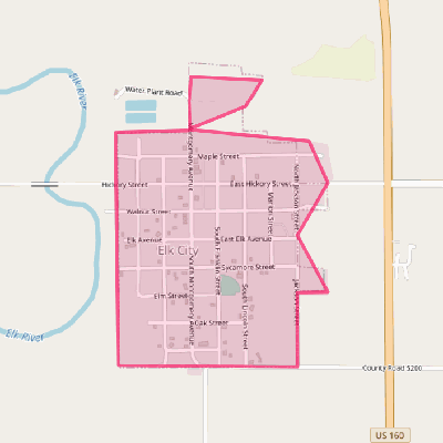 Map of Elk City