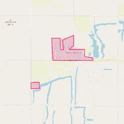 Map of West Mineral