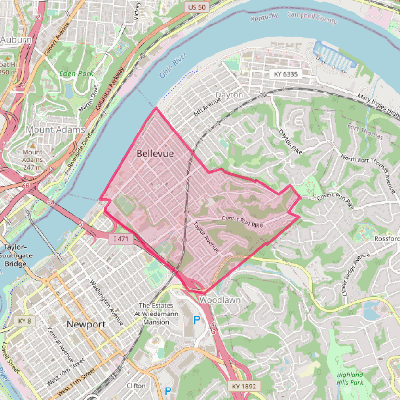 Map of Bellevue