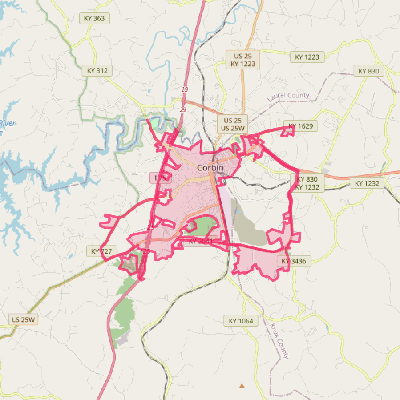 Map of Corbin