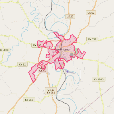 Map of Cynthiana