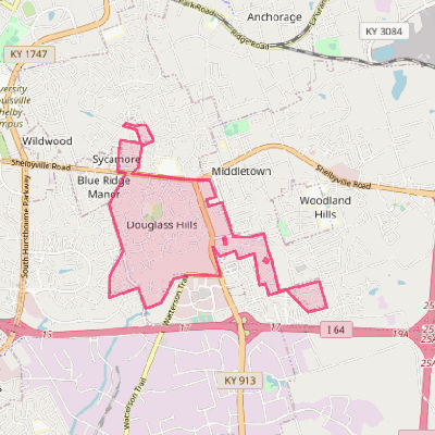 Map of Douglass Hills