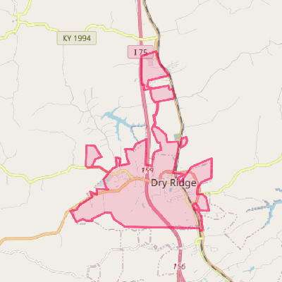 Map of Dry Ridge