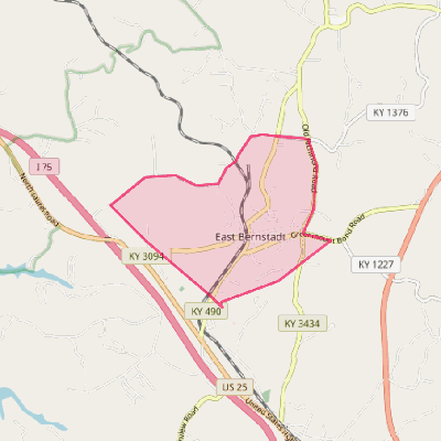 Map of East Bernstadt