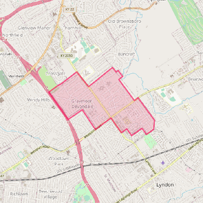 Map of Graymoor-Devondale