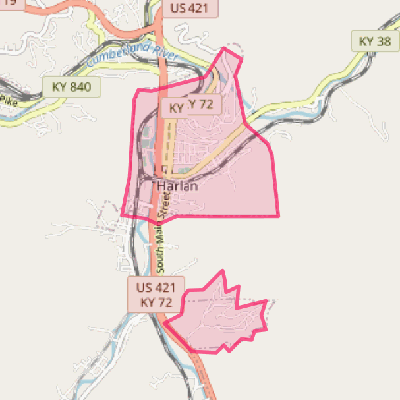 Map of Harlan