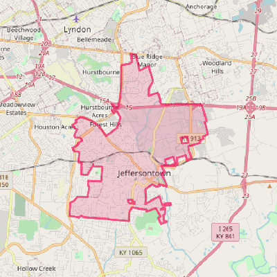 Map of Jeffersontown