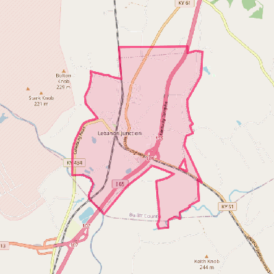 Map of Lebanon Junction