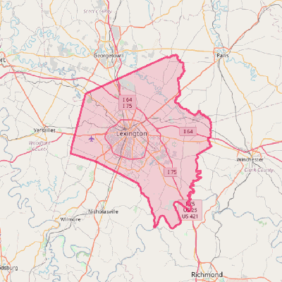 Map of Lexington-Fayette