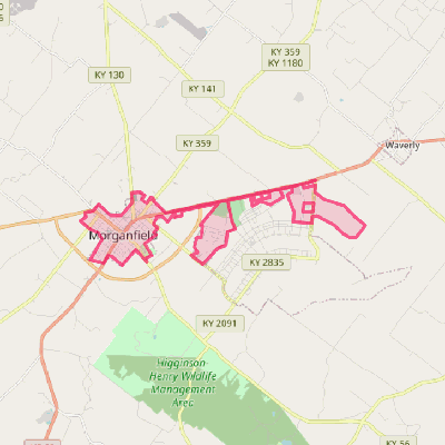 Map of Morganfield