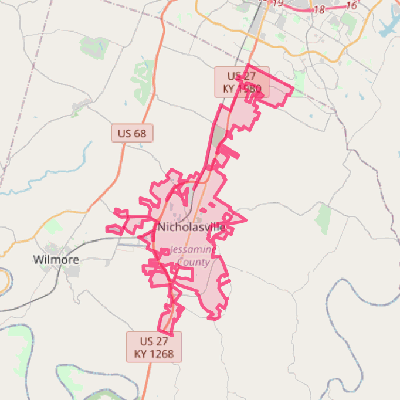 Map of Nicholasville