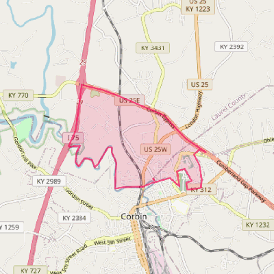 Map of North Corbin