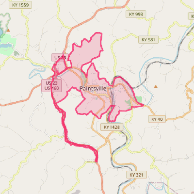 Map of Paintsville