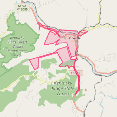 Map of Pineville