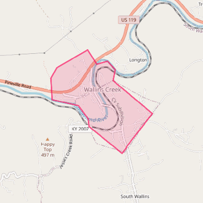 Map of Wallins Creek