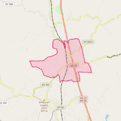 Map of Whitley City