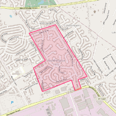 Map of Worthington Hills