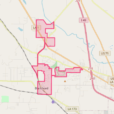 Map of Blanchard