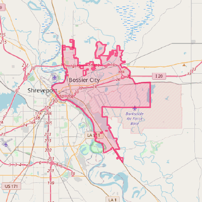 Map of Bossier City