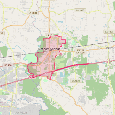 Map of Denham Springs