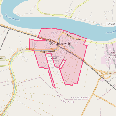 Map of Donaldsonville