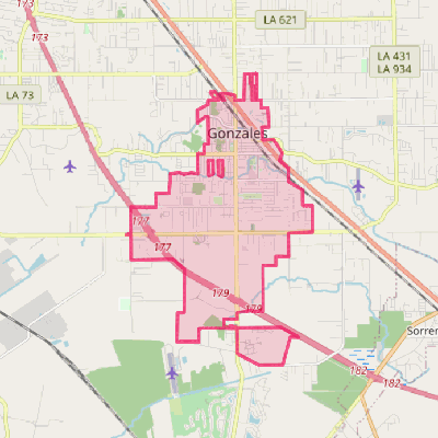 Map of Gonzales