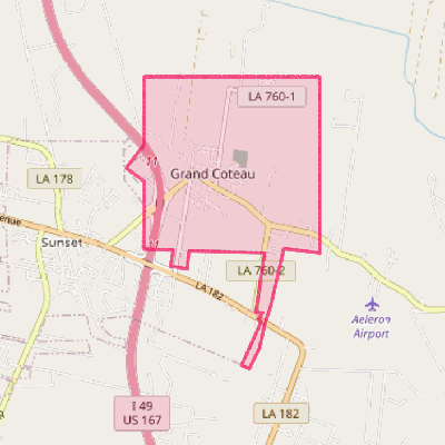 Map of Grand Coteau