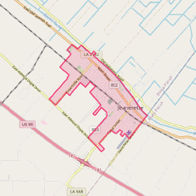 Map of Jeanerette