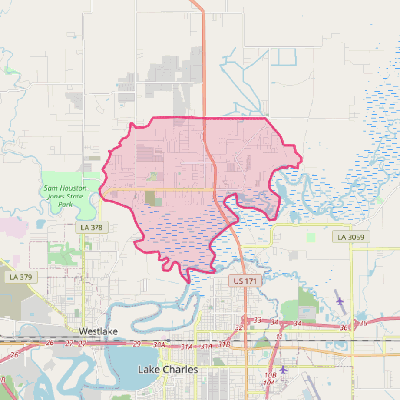 Map of Moss Bluff