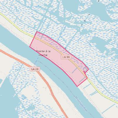 Map of Pointe a la Hache