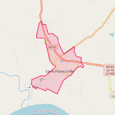 Map of St. Francisville