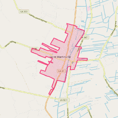 Map of St. Martinville