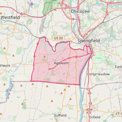 Map of Agawam Town