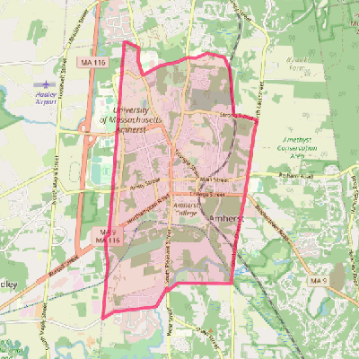 Map of Amherst Center