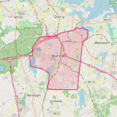 Map of Braintree Town
