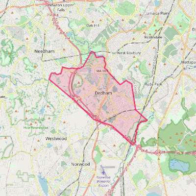 Map of Dedham