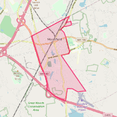 Map of Mansfield Center